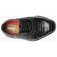 Stacy Adams Riccardi Plain Toe Oxford Shoes Animal Print Leather Black 25575-001