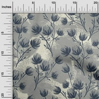 Oneoone Georgette Viscose Grey Flab Florals Sheing Fabric от двора отпечатани DIY дрехи Шиещи консумативи за шиене