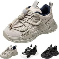Unisex-child lace нагоре приплъзване на маратонки, които не се плъзгат спортни обувки, гъсти обувки с дебели солии на открито игра