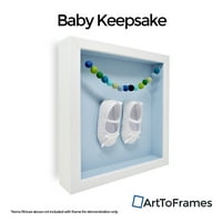Arttoframes Shadow Bo Picture Frame, с кафява кафява рамка на Verlinga Wide Shadowbo и Baby Blue Mat Backing