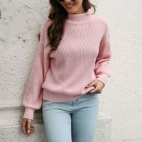 cllios дамски огромни пуловери плетка латен ръкав Най -висок цвят макет макет пуловер