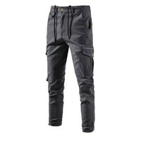 Мъжки тактически Ripstop Cargo Pants Сящният цвят много джоба за затваряне на цип леки туристически панталони на открито облекло черен размер m