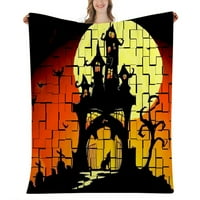Хелоуин декоративно одеяло-хълбовен готически страшно мрежово одеяло за мъже жени готически хипи Хелоуин бохемски терор скала и ролка спалня Дор,063