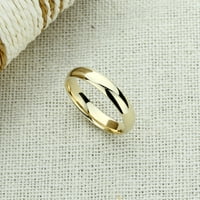 14k Yellow Gold Fit Fit Classic Domed Plain Wedding Band, 6.5