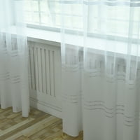 1Panel двойка завеса за основата широка раирана пръчка джоб тюл завеса нетен шал чисти прозорци завеси