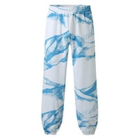 Vivianyo HD панталони за мъже Просвещение Мъжки модни цъфтежи Разхлабени еластични плажни спортни разпечатани панталони ролки сини