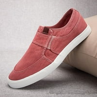 Ретро модна мъжка платно ежедневни обувки солиден цвят корейски модни удобни леки плоски риболовни обувки неплъзгащи се мокалиси червен размер41