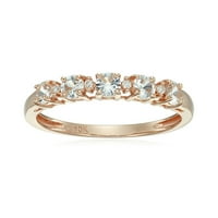 Pinctore 10K Rose Gold White Sapphire & Diamond Ring