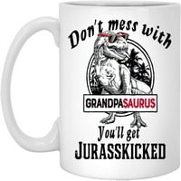 Подаръци за дядо - не се забърквайте с дядовци, ще получите кулала за кафе Jurasskicked - дядо чаша 15oz