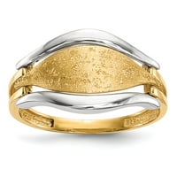 14k двутонен златен пръстен Band Fashion Open Back Satin