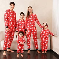 Коледни семейни пижами съвпадащи комплекти Дядо Коледа отпечатан комбинезон от Еженера с качулки с качулки с качулки