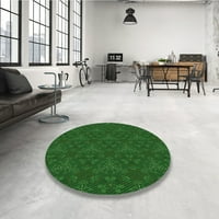 Ahgly Company Indoor Round Packmadeed Deep Emerald Green Area Cugs, 3 'Round