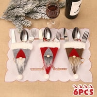 Притежатели на прибори Leke Коледни сребърни прибори за прибори за хранене декор за маса за вечеря