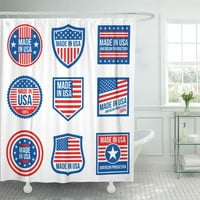 Винтидж, направен в САЩ значки Американски патриотичен декор за баня за баня за душ