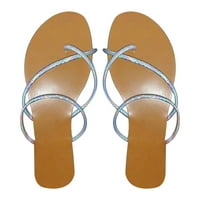 Женски плъзгащ се слайд плоски сандали рокля - ежедневни пръстени пръстен с пръстен Slide сандал -грут приплъзване на флоп флоп ремък сандали - пролетни летни обувки