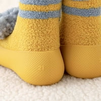 Caicj Toddler Shoes Есен и зима удобно бебешки обувки за малко дете сладко заек мече карикатура деца памук момчета за малко дете с размер широк, жълт