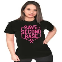 Информираност за рак на гърдата Спасете втора женска тениска дами тий тий Бриско Брандове 3x