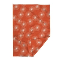 Плюшено одеяло за хвърляне на минки, 50 70 - глухарче от средата на века мод кръг снежинка кръг минимално оранжево червено одеяло от печат с лъжица