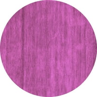 Ahgly Company Indoor Round Abstract Purple Contemporary Area Rugs, 8 'Round