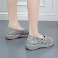 Dpityserensio мода жени плоски обувки куха клинова пета ежедневна голяма част от големи обувки лято сиво 9