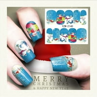 Елеонора модна апликация на ноктите Японски воден знак Пълна кръпка Зима Коледно многоцветно разнообразие