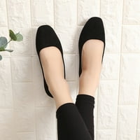 Yinguo жени солидни класически квадратни пръсти балетни обувки единични обувки ежедневни плитки уста плоски обувки за пролетта черен размер 8.5