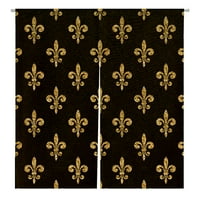 Златен флар-де-лис завеса за завеса на вратата на вратата Начало Декор за окачване на размера на завесата