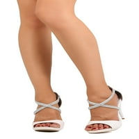 Нови жени Cathy Din Babs- Glitter Pu Open Toe Rhinestone Stiletto Sandal