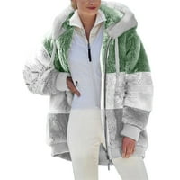 Fesfesfes палто за дамски топло яке от фау за зимни ципове с дълъг ръкав за продажба на връхни дрехи