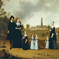 Семейство в пейзаж в печат на плакат на Рен