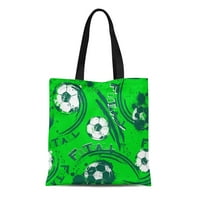 Платно тотална чанта Резюме футболен модел за момчета Градски силует на изтъркана чанта за пазаруване на хранителни стоки за многократна употреба