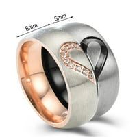 chaolei пръстен за жени с размер стоманени пръстени двойка стомана европейски американски диамант и бижута двойки титан от неръждаема форма на праскова пръстен Половина пръстени Подаръци за жени мъже