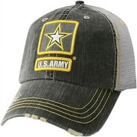 Army Star Военни бродирани лого Black Mesh Cap Hat Официален лиценз