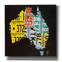 EPIC Graffiti 'Australia Lister Plate Map' от Design Turnpike, Giclee Canvas Wall Art, 40 x26