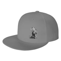 Cepten Mens & Women Hip Hop Cool With Boris Brejcha Mask Logo Регулируемо бейзбол плоска капачка на сметката сиво