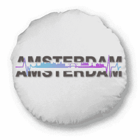 City Radio Amsterdam Building Round Throw Plows Home Decoration възглавница