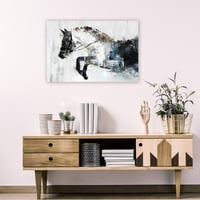 Абстрактно изкуство Мощен крачка: галопиране на конни състезания Маслена картина отпечатъци стена изкуство за хол, спалня, бар - опаковани отпечатъци от платно