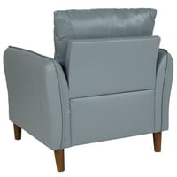 Флаш мебели Milton Park Тапицирана плюшена възглавница задна ръка стол в сив кожи