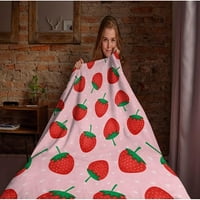 Nosbei Strawberry Pink Lightweight Super Soft Couty Throwing Топло и леко меки фланелни одеяла Големи за одеяло за възрастно легло