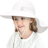 Baby Sun Hat SPF 50+ регулируема бебешка капачка плажна пътека шапка Деца аксесоари Детски шапки S S, бяло