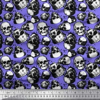 Soimoi Georgette Viscose Fabric Horror Skull Halloween Decor Fabric Printed Yard Wide