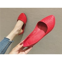 Женски мокасини комфорт плоски обувки неплъзгащи се апартаменти жени класически балет дами хлъзгане на обувка с лодка червено 4