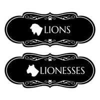 Дизайнерски лъвове и лъвици, новост знаци за тоалетни, набор от - средни