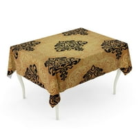 Кафяв модел дамаски златен черен луксозен стар Rococo Royal Castlecloth Table Desk Cover Decor Decor