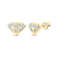 Macey Worldwide Jewelry 10K Yellow Gold Mens Baguette Diamond Gem обеци CTW