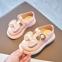 Детци за малко дете обувки обувки отпечатани плоски плоски близо до рокля перла принцеса лято на открито мека гумена подметка рокля за принцеса детски обувки за училище
