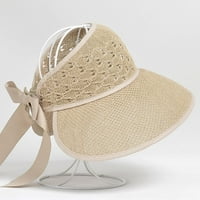 Gotyou лято жени сгъват моден лък-възел трева тъкана слънчева шапка шапка на открито шапка