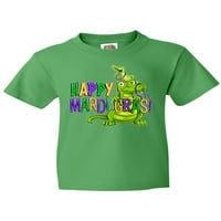 Мастически щастливи Mardi Gras Големи и малки алигатори с мъниста младежки тениска