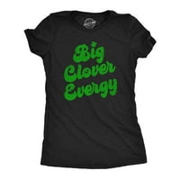 Дамска голяма детелина Енергийна тениска Забавна st Paddys Day Parade Four Leaf Clover Vibes Tee for Ladies - S Womens Graphic Tees