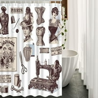 Мода и шивачка тъкан душ завеса с куки винтидж машина Париж френски красота баня за баня завеса полиестер за бани вани къмпинг